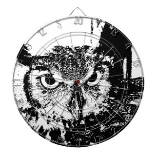 Jeu De Fléchettes Graphique noir et blanc de beau grand hibou à