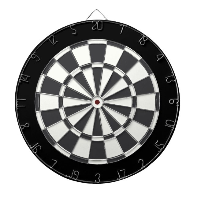 Jeu De Fléchettes Gris Charbon Noir Et Blanc (Devant)