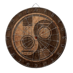 Jeu De Fléchettes Guitares acoustiques Yin Yang avec l'effet en bois