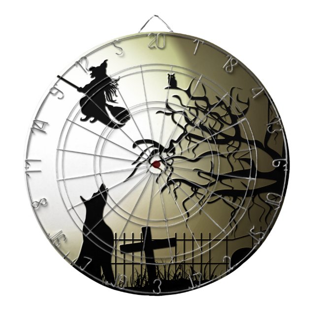 Jeu De Fléchettes Halloween Witch et Howling Dog (Devant)