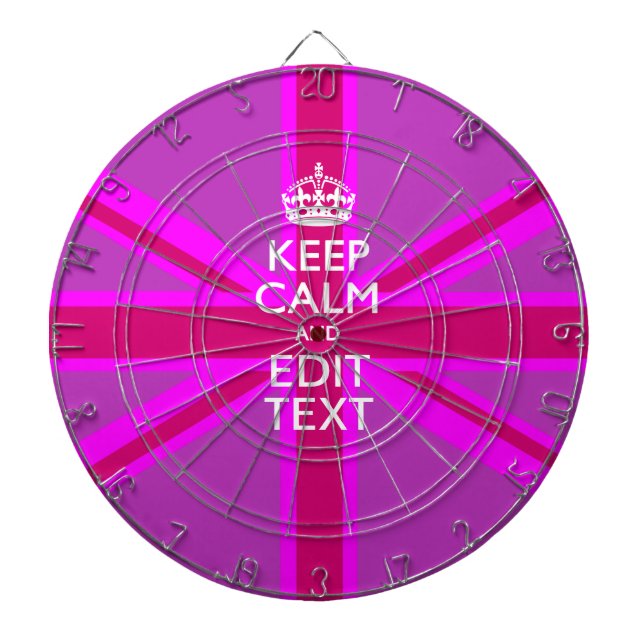 Jeu De Fléchettes Have Your Keep Calm Text on Pink Union Jack (Devant)