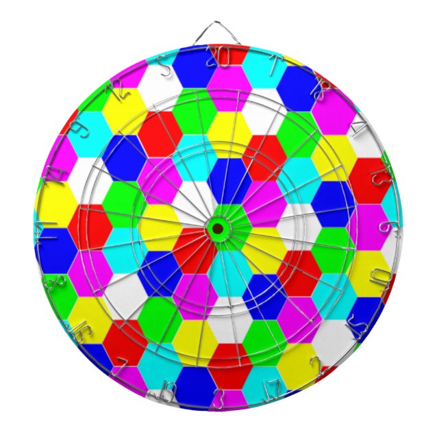 JEU DE FLÉCHETTES HEXAGONS COLORÉS (Devant)