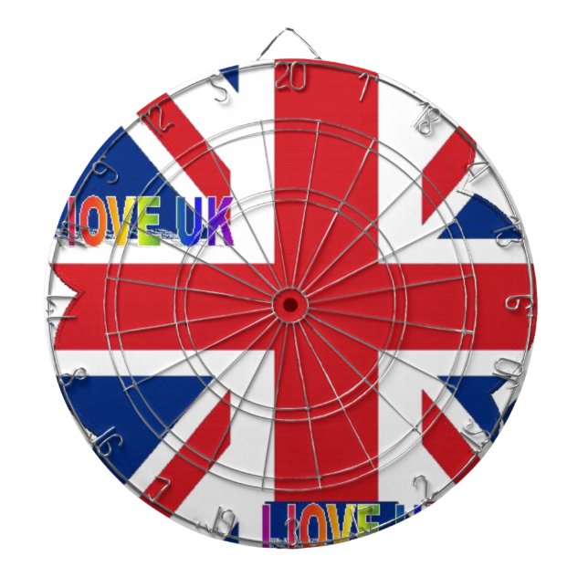 Jeu De Fléchettes I Love UK Art Print (Devant)