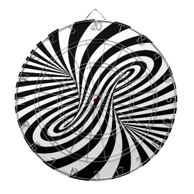 JEU DE FLÉCHETTES ILLUSION OPTIQUE MOTIF DE ZEBRA BLANC NOIR (Devant)