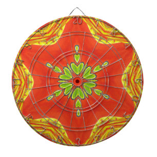 Jeu De Fléchettes Impression d'art de mandala rouge or vert