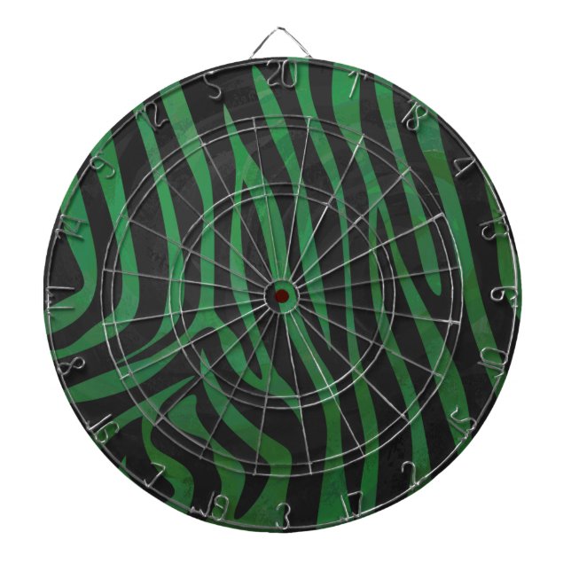 Jeu De Fléchettes Imprimé Zèbre Noir et Vert (Devant)
