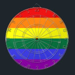 Jeu De Fléchettes Indicateur de la fierté arc-en-ciel<br><div class="desc">La version à six couleurs du drapeau Gay pride est populaire depuis 1979. Le nombre de bandes a été réduit à un nombre pair pour empêcher la couleur moyenne d'être cachée lorsqu'elle est suspendue verticalement sur les lampadaires. La bande d'indigo a été changée en bande bleue royale.</div>