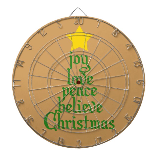 Jeu De Fléchettes Joie, Amour, Paix, Croire, Noël (Devant)