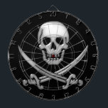 Jeu De Fléchettes Jolly roger Pirate<br><div class="desc">* Soyez prêts pour le Jour "Parlez comme un pirate", salope ! * *** #JollyRoger Cible de flechettes pirate par #Gravityx9 à #Zazzle * Ce Jolly roger le plus fou est prêt à recevoir vos fléchettes ! Tableau de taille du règlement Dimensions : 18"diamètre, 1"h Comprend 6 fléchettes en laiton...</div>