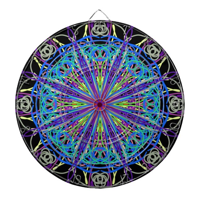 Jeu De Fléchettes Kaleidoscope Mandala Art Joyeuses couleurs (Devant)