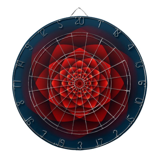 Jeu De Fléchettes Kaleidoscope ROSE rouge + votre idée (Devant)