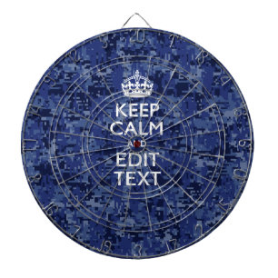 Jeu De Fléchettes Keep Calm Your Text on Blue Digital Camouflage