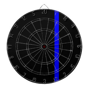 Jeu De Fléchettes La ligne mince bleue symbolique sur un fond noir