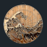 Jeu De Fléchettes L'accent en bois en bambou de style de grande<br><div class="desc">Une création en fonction du client a inspiré par la grande vague de Kanagawa a peint par l'artiste japonais antique Hokusai. Elle est rendue quant au ressembler à un arrière - plan en bois en bambou complexe de décor de marqueterie. Retentit bon, une grande idée de cadeau. Employez le lien...</div>