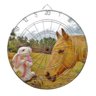 Jeu De Fléchettes Lapin blanc et Cheval jaune