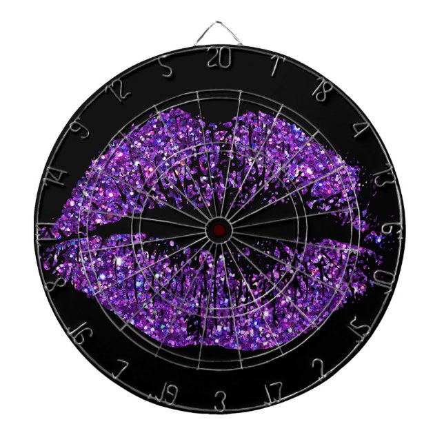 Jeu De Fléchettes Lèvres à Parties scintillant violette (Devant)