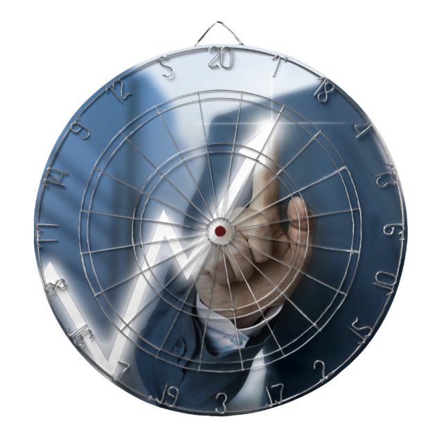 Jeu De Fléchettes L'homme dessine le concept d'écran tactile de prix (Devant)