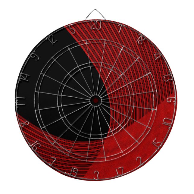 Jeu De Fléchettes Lignes modernes rouge et noir (Devant)