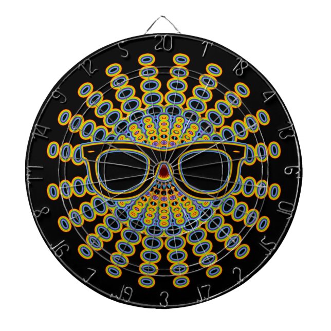Jeu De Fléchettes Lunettes Nerd ensoleillées + votre backgr. & idées (Devant)
