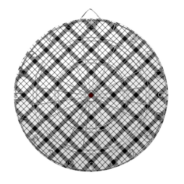 Jeu De Fléchettes MacFarlane tartan noir blanc plaid (Devant)