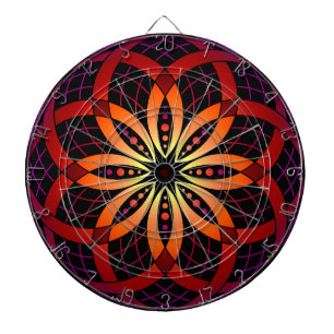 Jeu De Fléchettes Mandala géométrique violet orange or