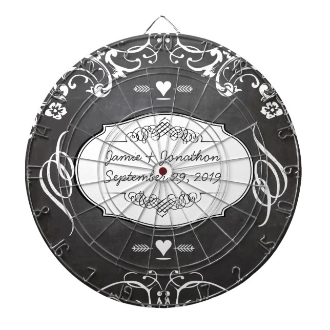 Jeu De Fléchettes Mariages de typographie de tableau noir (Devant)