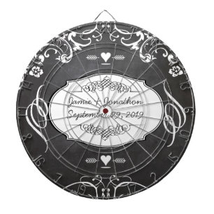 Jeu De Fléchettes Mariages de typographie sur tableau noir