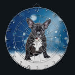 Jeu De Fléchettes Mignonne French Bulldog Etoiles de neige Bleu Noël<br><div class="desc">Mignonne French Bulldog Snow Stars Blue Christmas thème.</div>