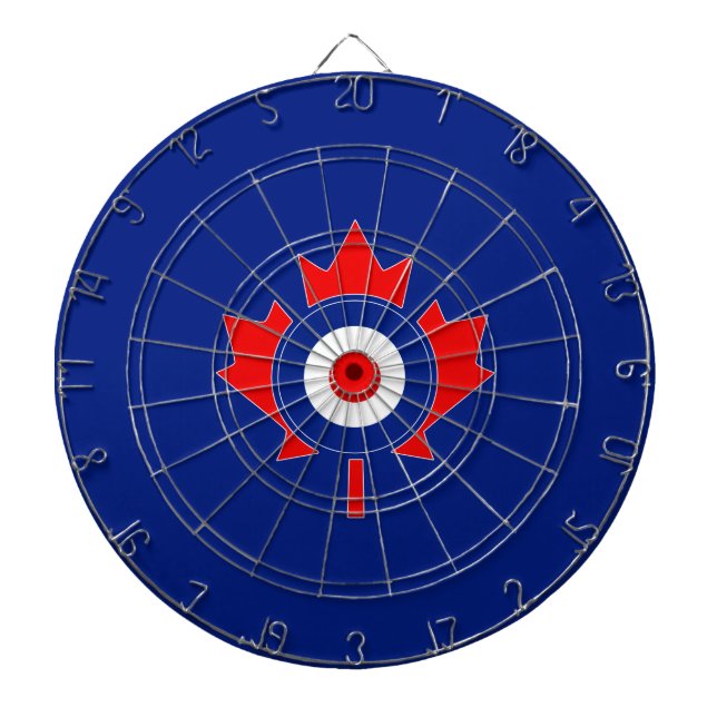 Jeu De Fléchettes Mod de la feuille d'érable canadienne en bleu (Devant)