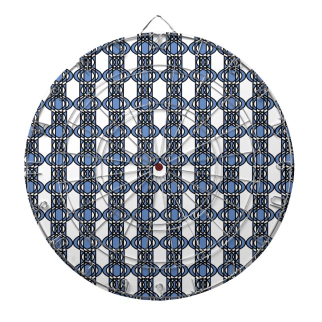 Jeu De Fléchettes Mod Retro Blue Abstrait Scarab Motif (Devant)