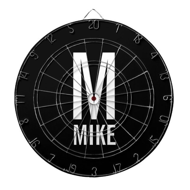 Jeu De Fléchettes Monogramme et nom personnalisés modernes (Devant)