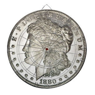 Jeu De Fléchettes Morgan Silver Dollar Image sur Dartboard