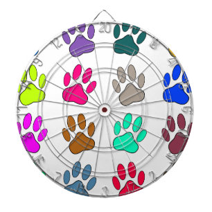 Jeu De Fléchettes Motif Empreinte de patte de chien multicolore