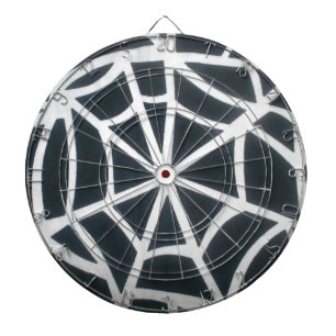 Jeu De Fléchettes Motif géométrique Gras noir et blanc Spider Web