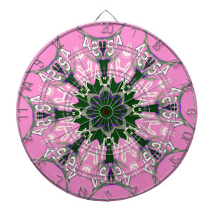 Jeu De Fléchettes Motif Motif Monogramme noir et rose joli