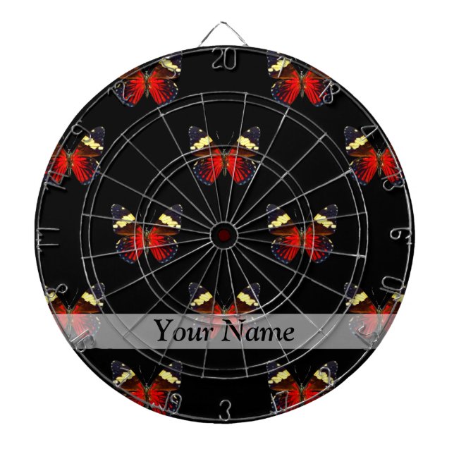 Jeu De Fléchettes Motif papillon rouge et noir (Devant)