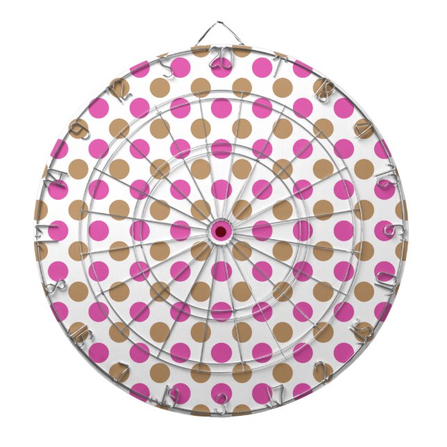Jeu De Fléchettes motif pois Brown et rose (Devant)