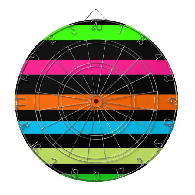 Jeu De Fléchettes Motif Rayures Néon (Devant)