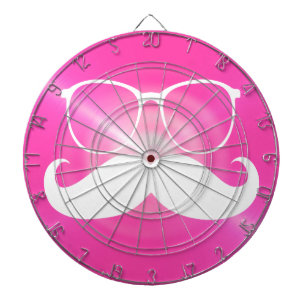 Jeu De Fléchettes Moustache blanche amusante sur Arrière - plan rose