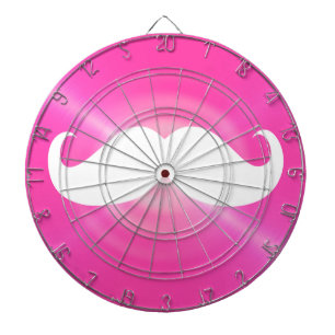 Jeu De Fléchettes Moustache blanche amusante sur Arrière - plan rose