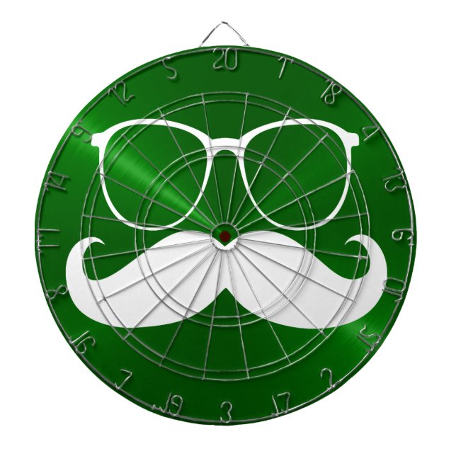 Jeu De Fléchettes Moustache blanche amusante sur Arrière - plan vert (Devant)