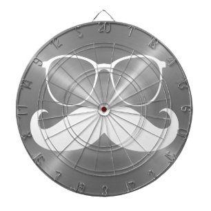 Jeu De Fléchettes Moustache drôle sur Arrière - plan gris métal