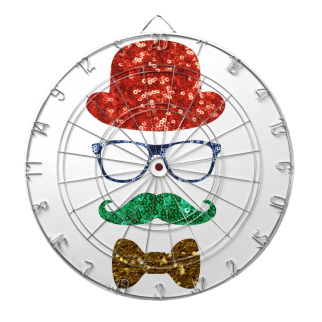 Jeu De Fléchettes moustache hipster de noël (Devant)