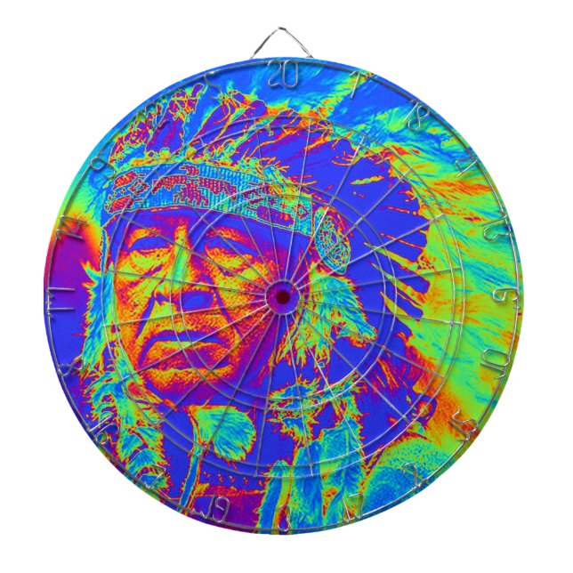 Jeu De Fléchettes Native American Chief Pop Art (Devant)
