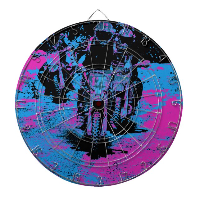 Jeu De Fléchettes "Né à la course" Motocross Dirt-Bike Champion Race (Devant)