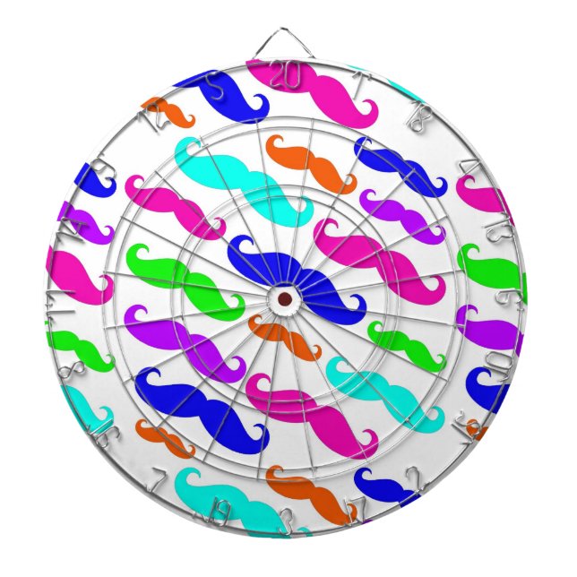 Jeu De Fléchettes Neon couleurs vives moustaches darboard (Devant)