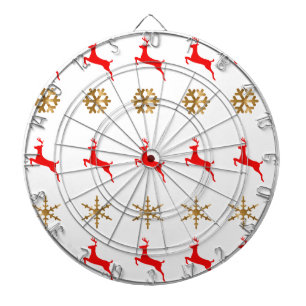 Jeu De Fléchettes Noël Reindeer Flocon de neige or rouge