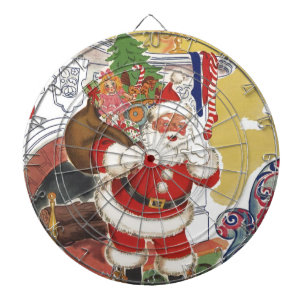 Jeu De Fléchettes Noël vintage, joyeux Père Noël avec cadeaux