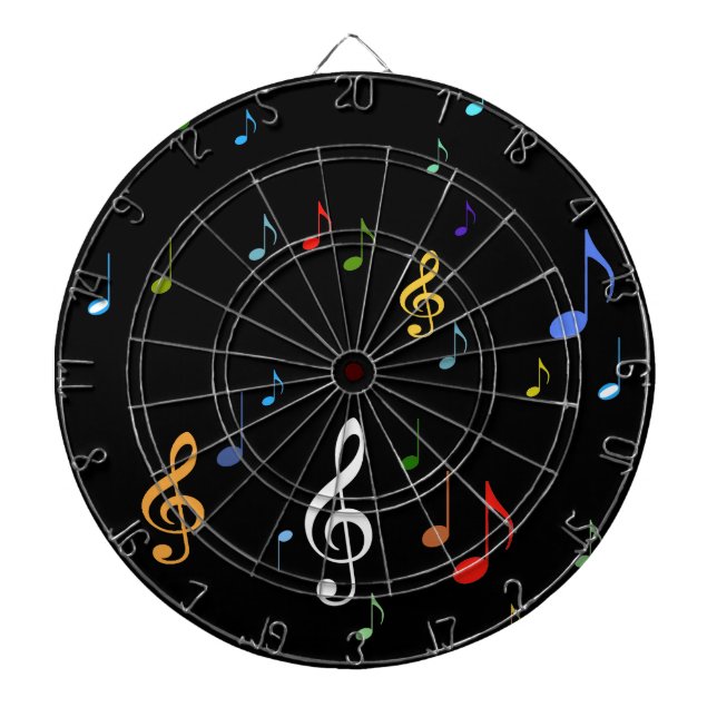 Jeu De Fléchettes notes musicales colorées (Devant)