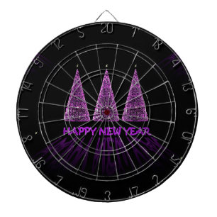 Jeu De Fléchettes nouvelle année violette heureuse